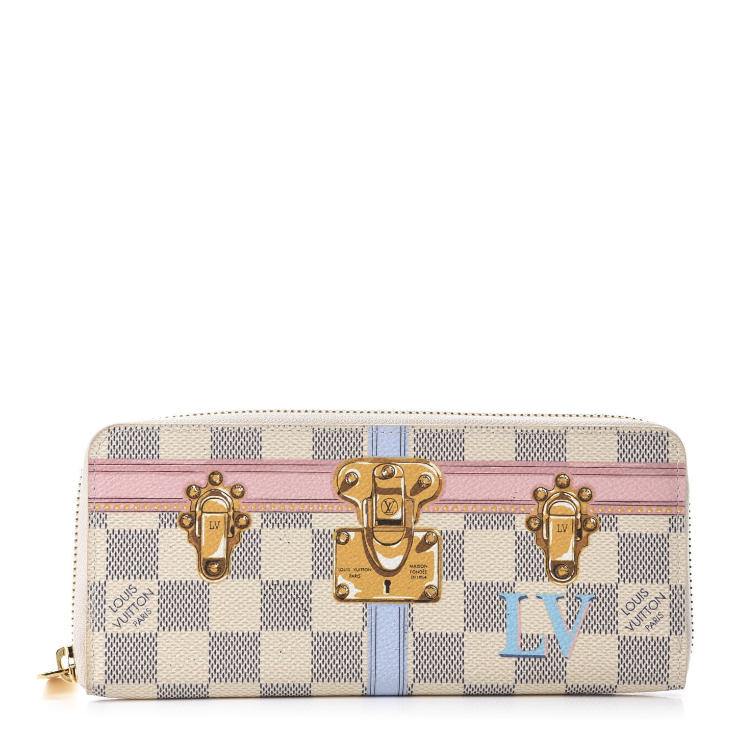 Damier Azur Summer Trunks Clemence Wallet