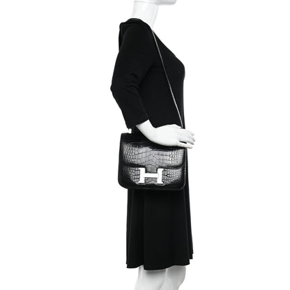 Hermes Shiny Alligator Constance 24 Black 2 of 11