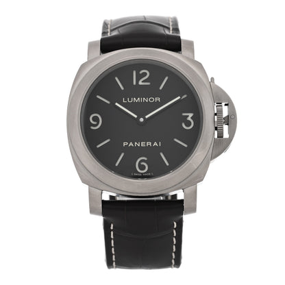 Panerai Titanium Alligator 44mm Luminor Base Manual Winding Watch Black PAM00176 1 of 4