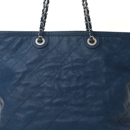 Chanel Grained Calfskin Quilted Small Daily Shopping Tote Blue 9 of 16