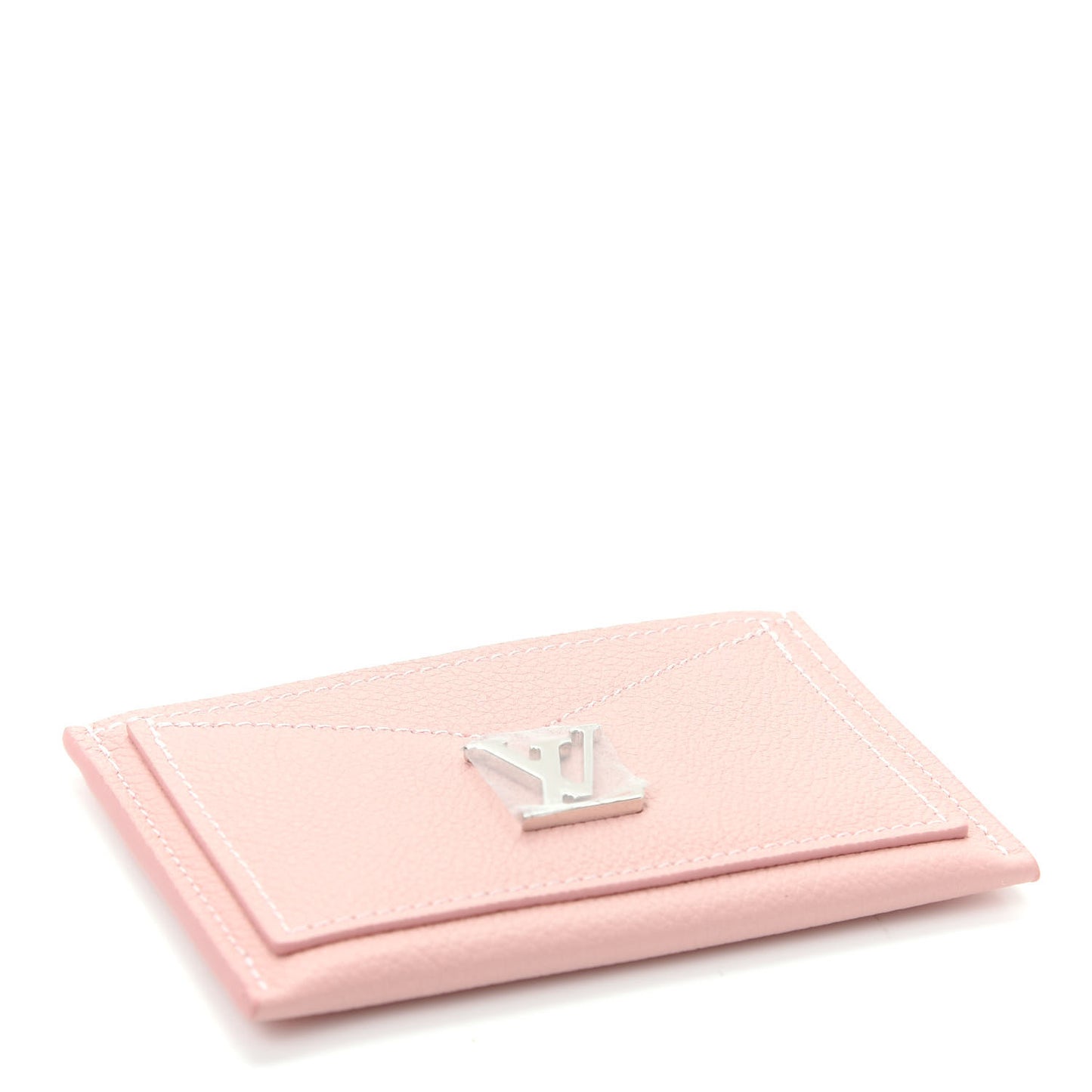 Calfskin Lockme Card Holder Rose Ballerine