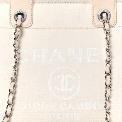 Chanel Mixed Fibers Small Deauville Tote White 9 of 11