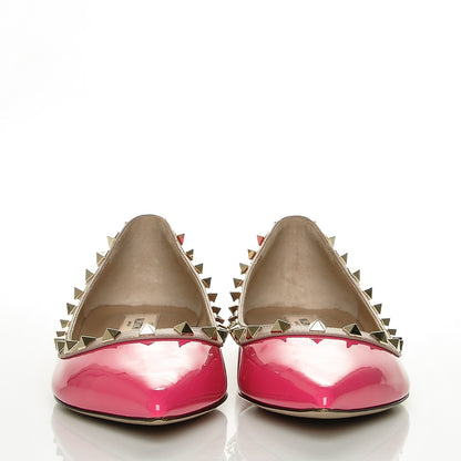 Valentino Garavani Patent Nappa Rockstud Ballerina Flats 40 Peony Poudre 2 of 7