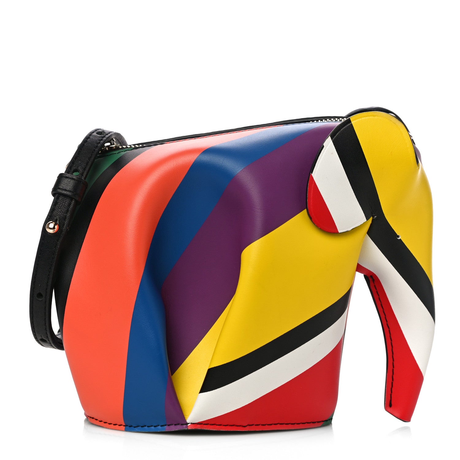 Loewe Calfskin Mini Striped Elephant Crossbody Bag Multicolor 2 of 9