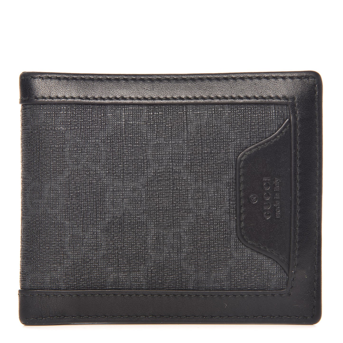 GG Supreme Monogram Bi-Fold Wallet Black Grey