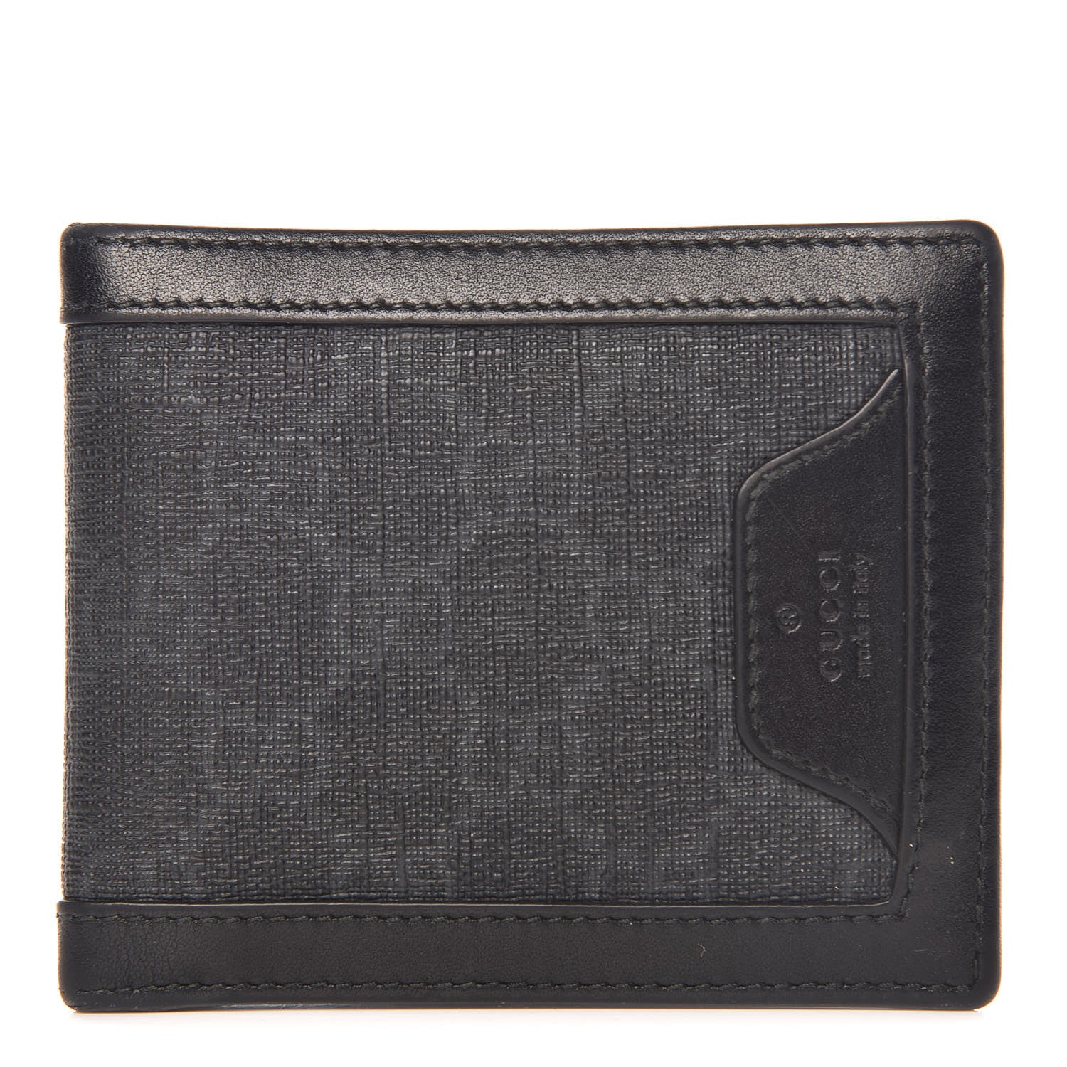 Gucci GG Supreme Monogram Bi-Fold Wallet Black Grey 1 of 8