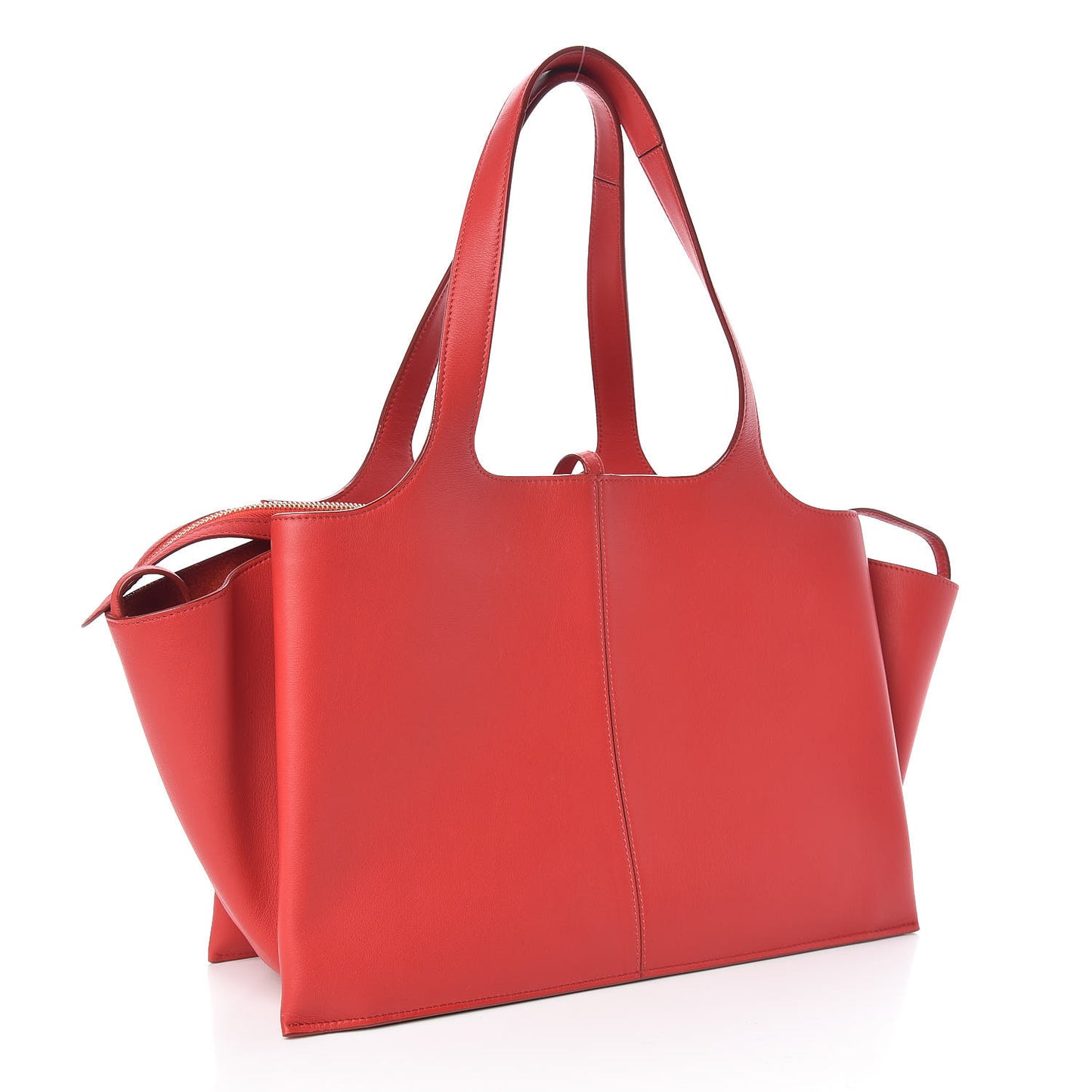 Supple Natural Medium Tri-Fold Bag Scarlet