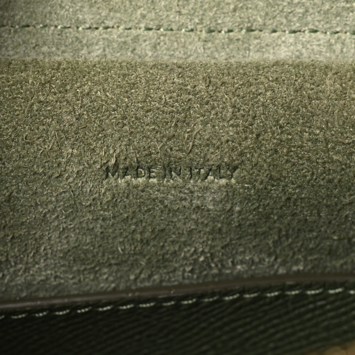 Grained Calfskin Micro Belt Bag Army Green