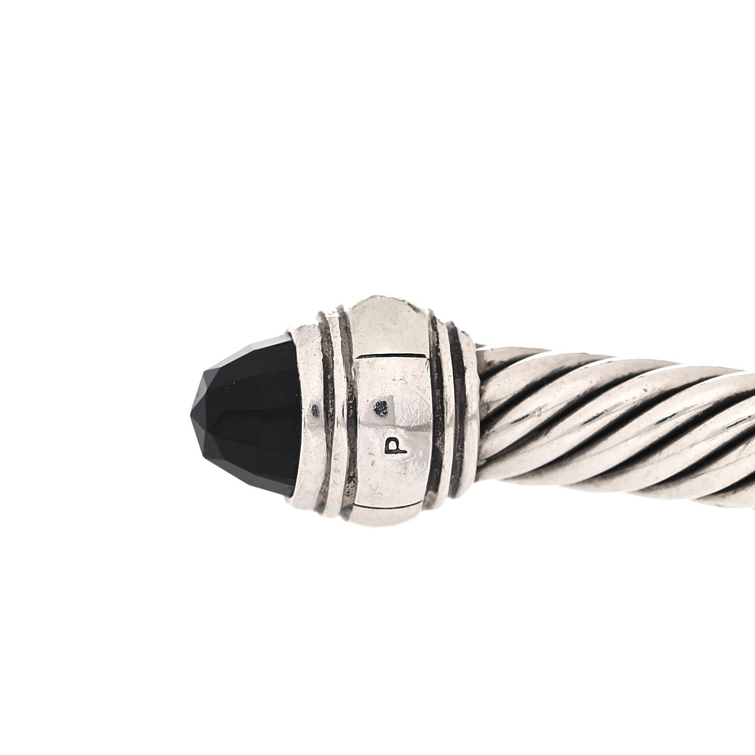 David Yurman Sterling Silver 14K Yellow Gold Black Onyx 5mm Cable Classics Bracelet 10 of 10