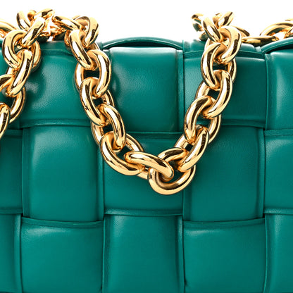Bottega Veneta Lambskin Maxi Intreccio Padded Chain Cassette Crossbody Bag Mallard 7 of 9