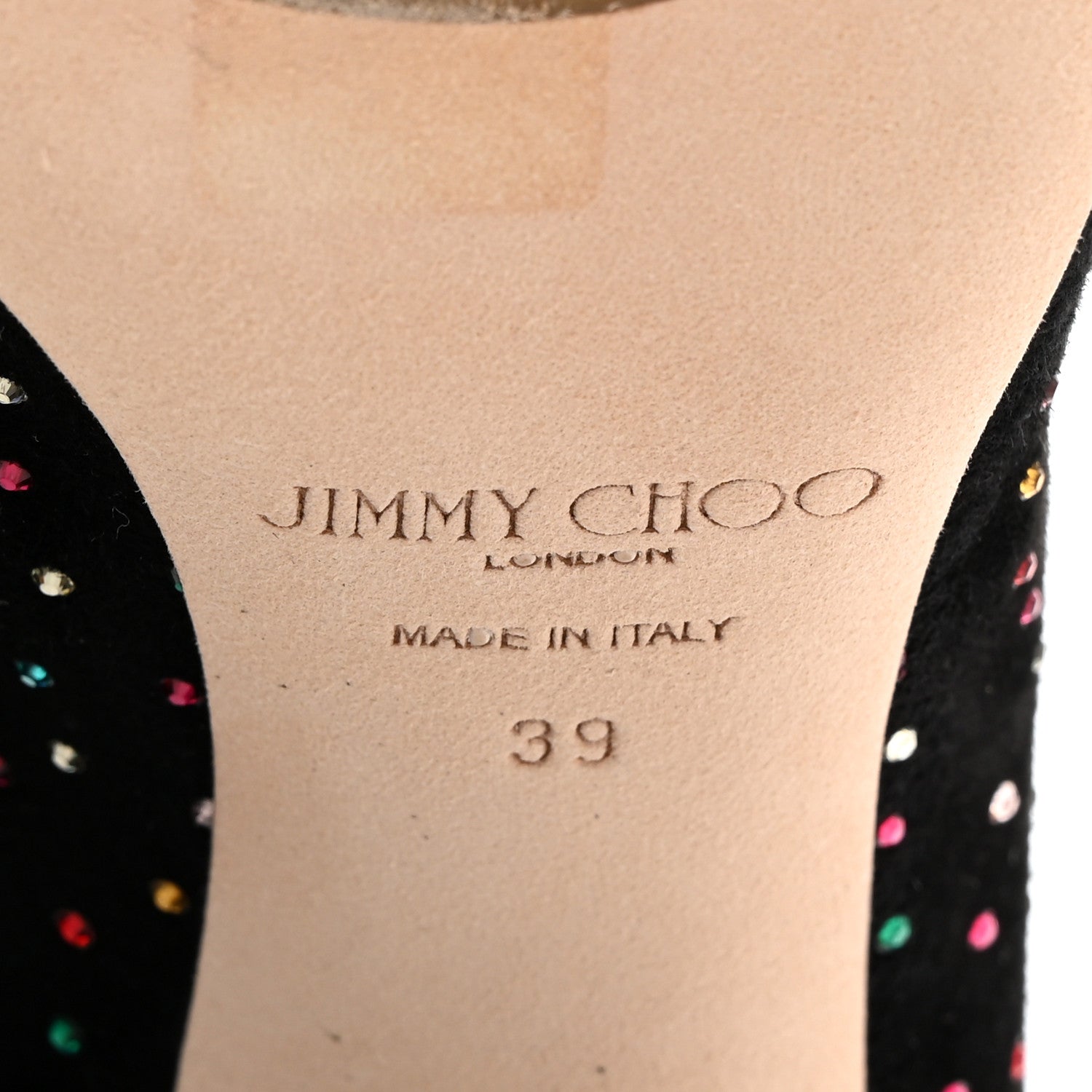 Jimmy Choo Suede Scattered Crystal Embellished Maine 100 Booties 39 Black Multicolor 8 of 8