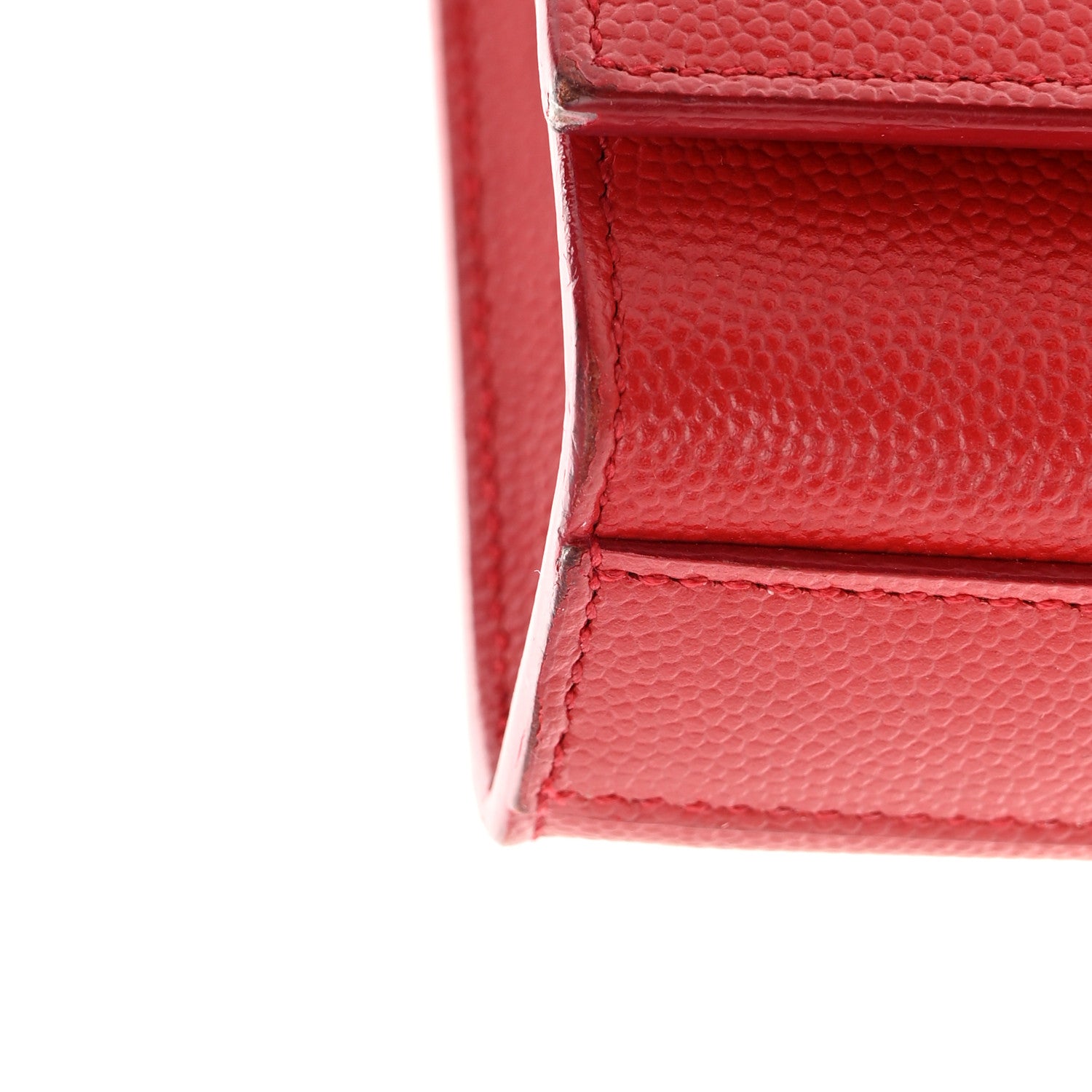 Saint Laurent Grain De Poudre Small Monogram Kate Satchel Red 15 of 20