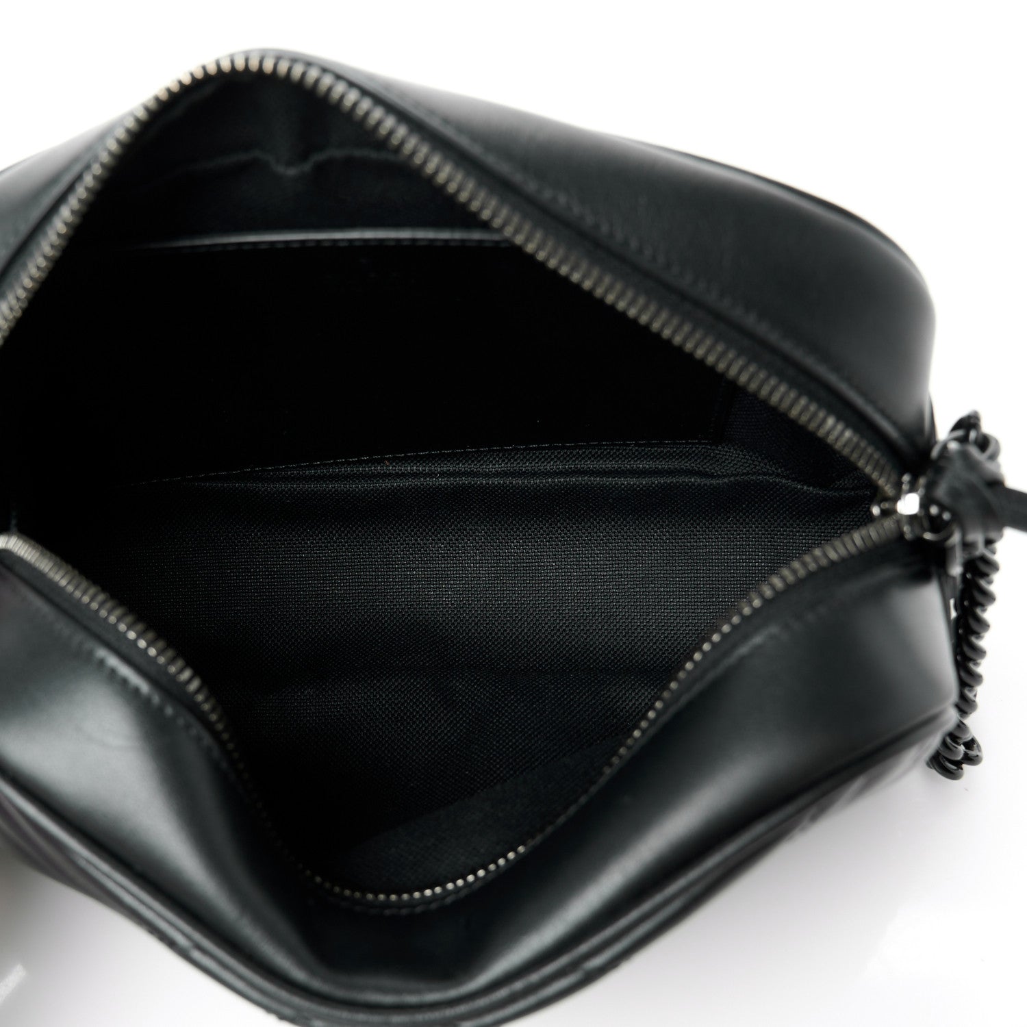 Gucci Calfskin Matelasse Monochrome Small GG Marmont Chain Shoulder Bag Black 5 of 11