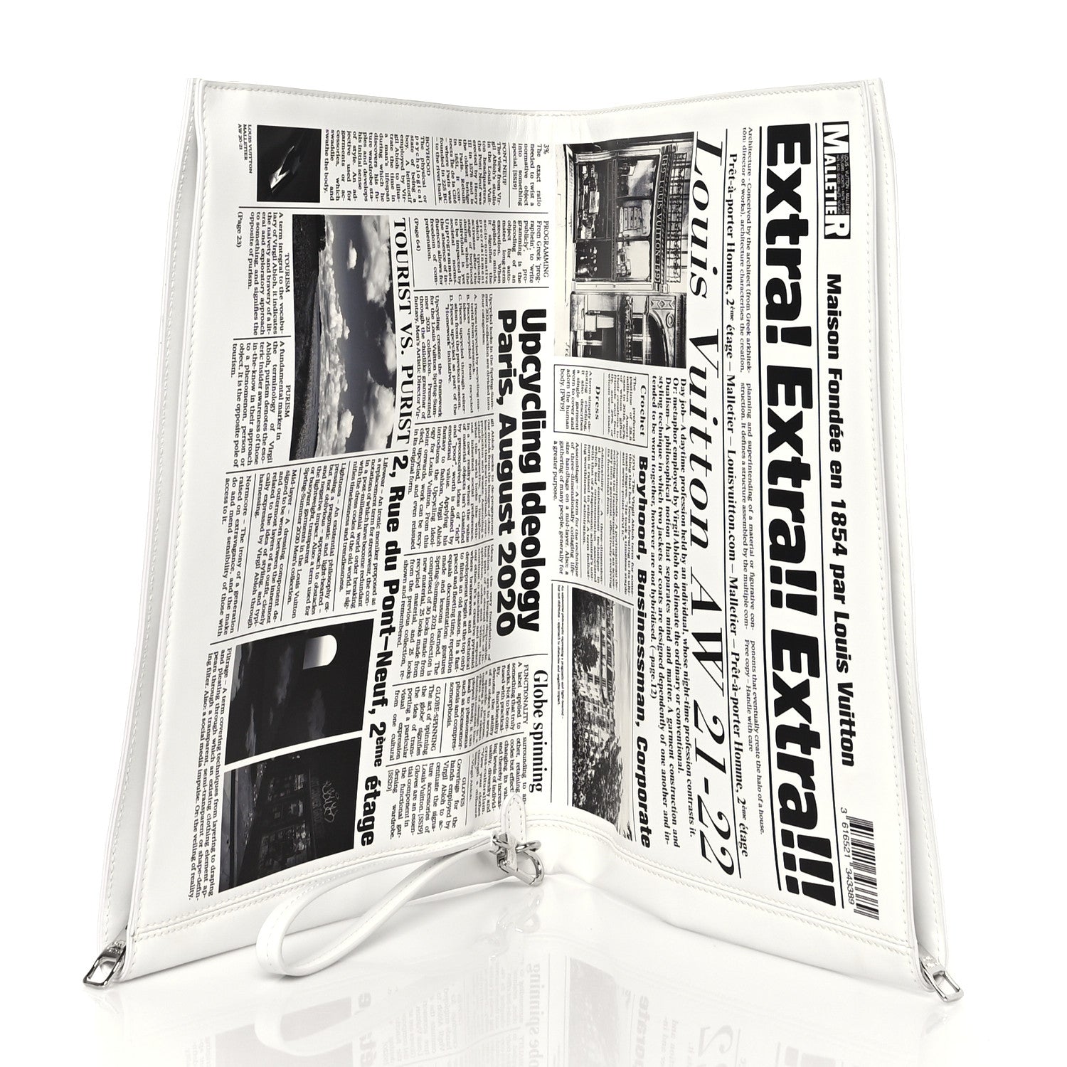 Louis Vuitton Calfskin Newspaper Print Pouch 5 of 11