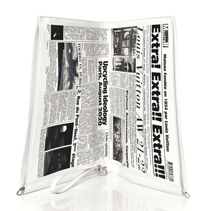 Louis Vuitton Calfskin Newspaper Print Pouch 5 of 11