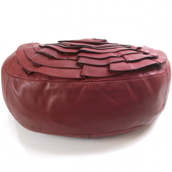 Leather Petale Hobo Red