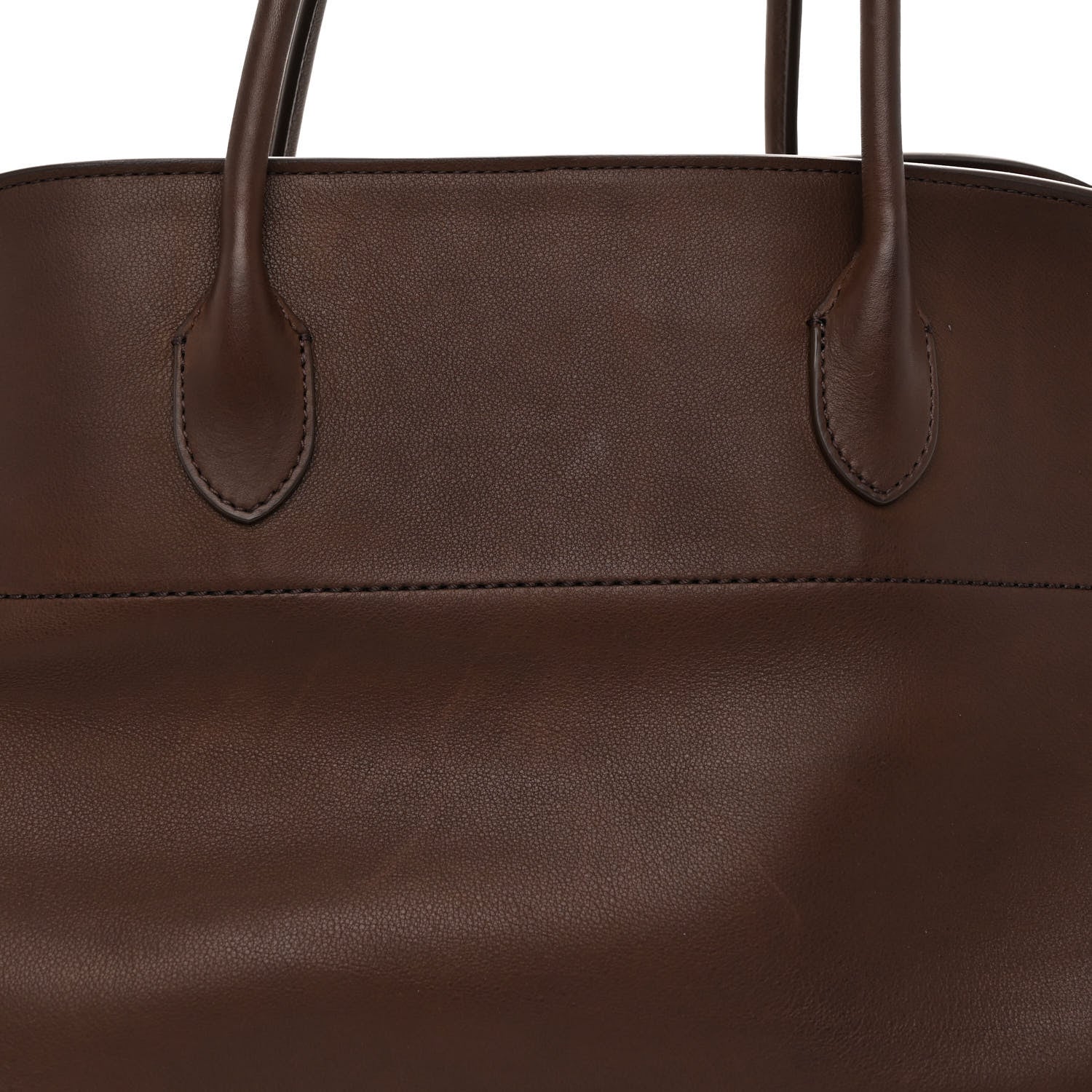 The Row Polished Saddle Calfskin EW Margaux Dark Chocolate 7 of 9