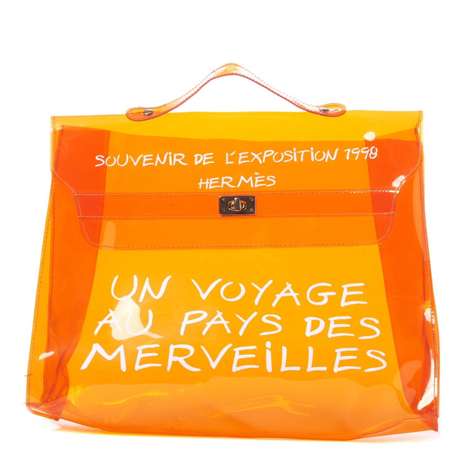 Hermes Vinyl Souvenir De L'Exposition Kelly Orange 1 of 6