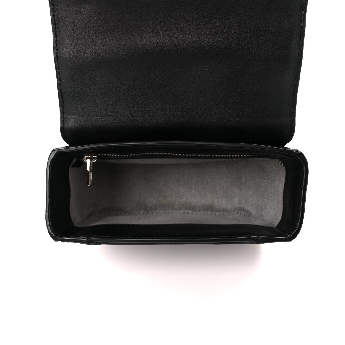 Crocodile Calfskin Embossed Mini Prisma Envelope Shoulder Black