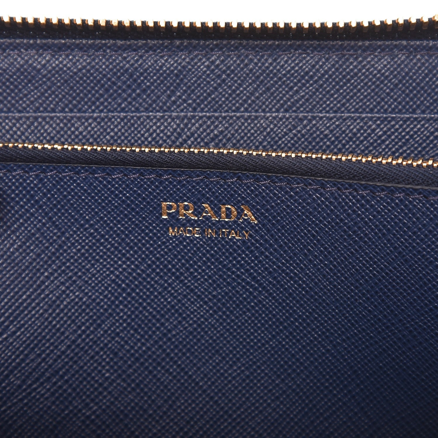 Prada Saffiano Large Zip Around Travel Wallet Bleuette 6 of 7