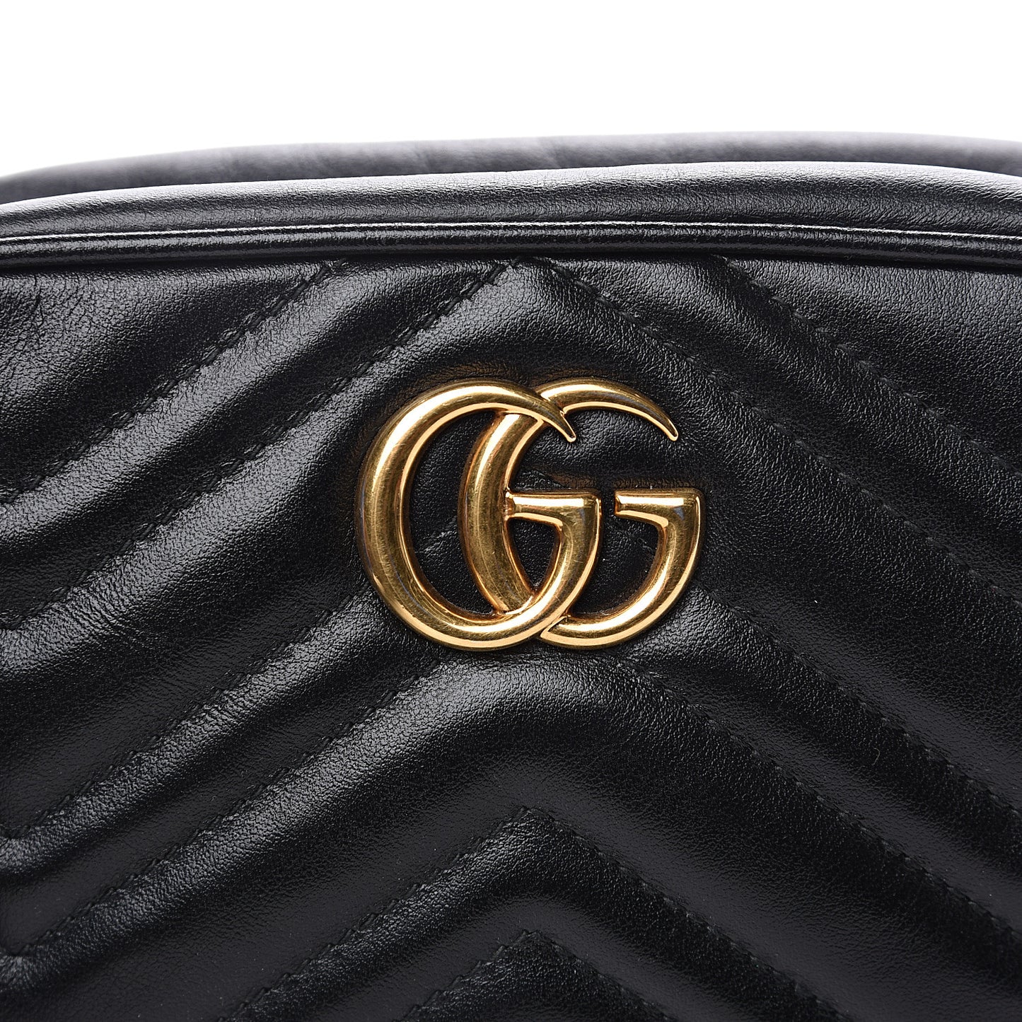 Calfskin Matelasse Mini GG Marmont Chain Shoulder Bag Black