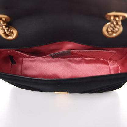 Gucci Velvet Matelasse Mini GG Marmont Shoulder Bag Black 5 of 8