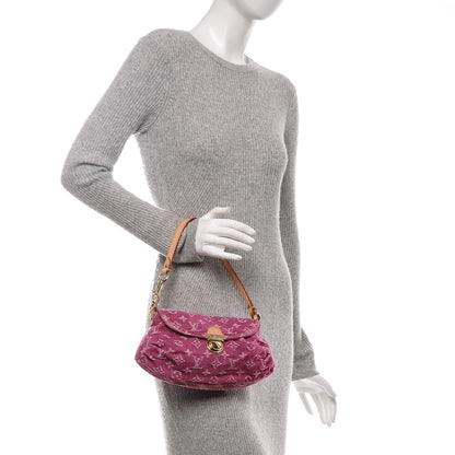 Louis Vuitton Monogram Denim Mini Pleaty Fuchsia 2 of 7