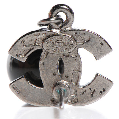 Chanel Glass Bead Globe Drop Earrings Ruthenium 3 of 4