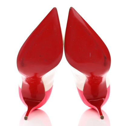 Christian Louboutin Glitter Patent Fluo Tucsick 100 Pumps 39 White Gold 5 of 7