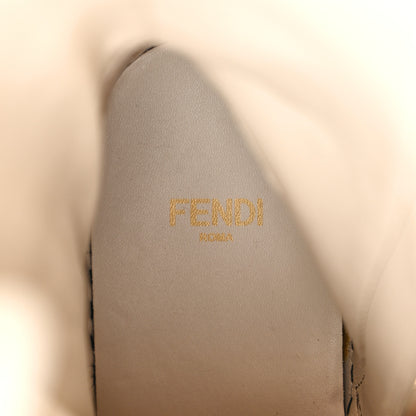 Fendi Vitello Abrasivato Fendigraphy 50mm Biker Boots 41 White 7 of 9