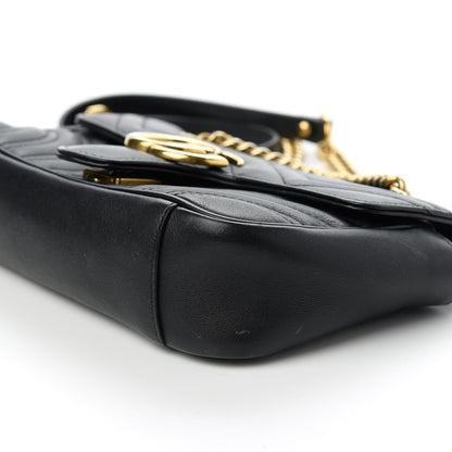 Gucci Calfskin Matelasse Mini GG Marmont Shoulder Bag Black 7 of 11