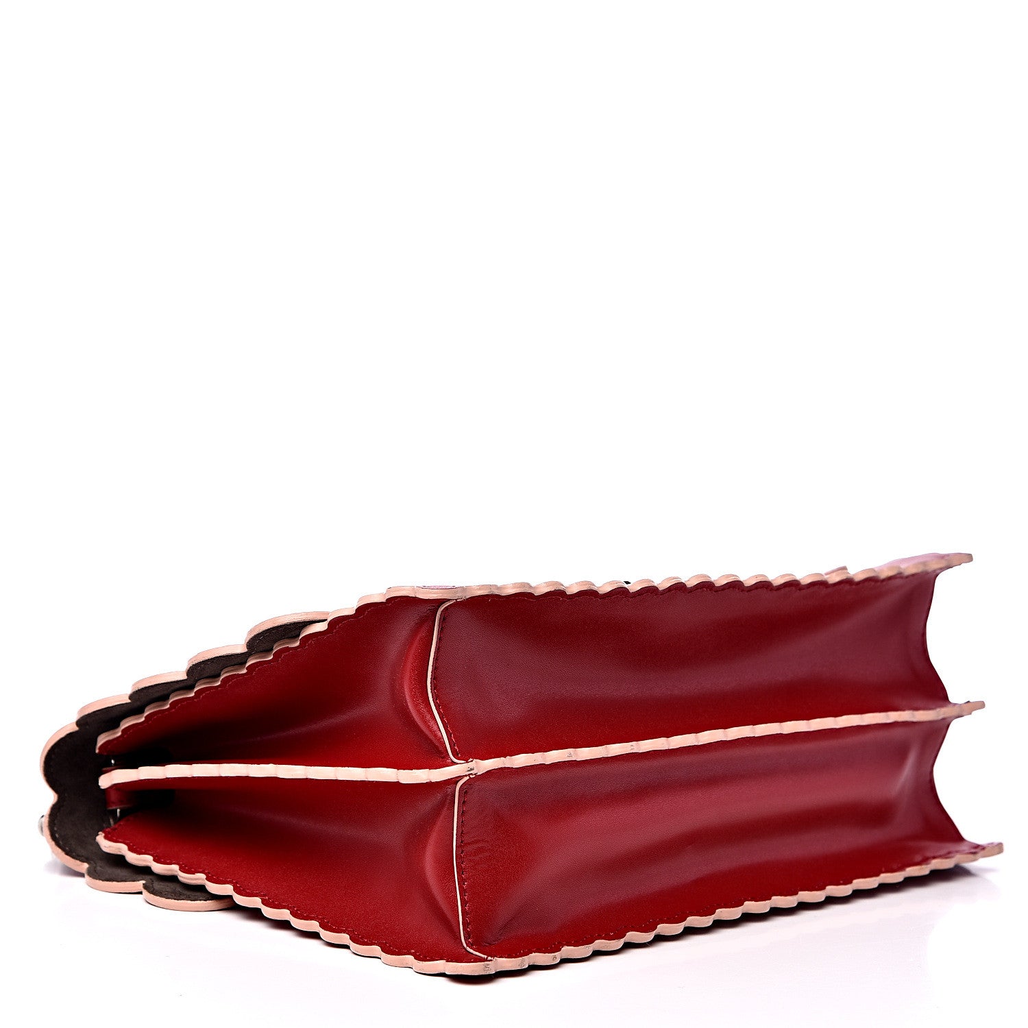 Fendi Vitello Liberty Scalloped Studded Kan I Shoulder Bag Fragola 3 of 9