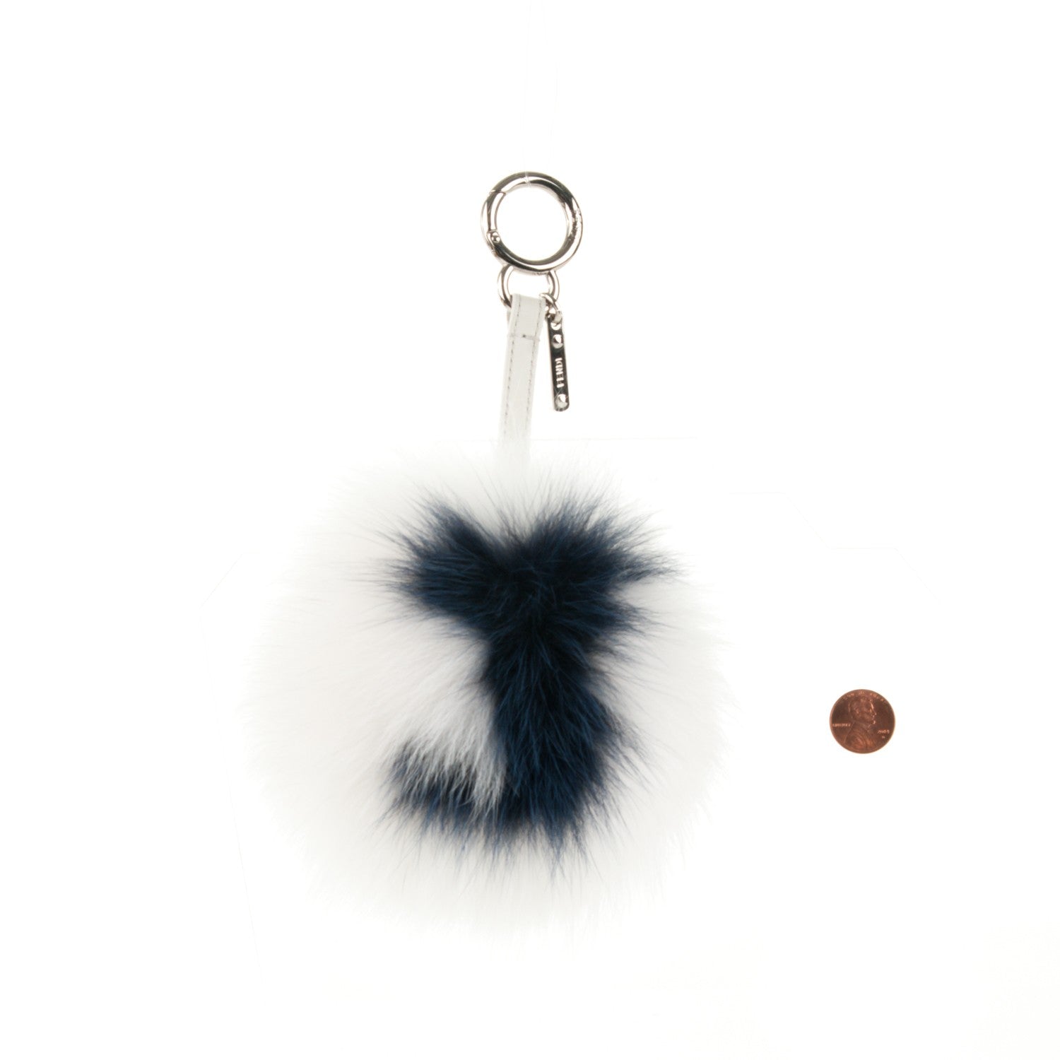 Fendi Fox Fur Shiny Nappa Bi-Color J ABCharm Bag Charm White Blue 2 of 4