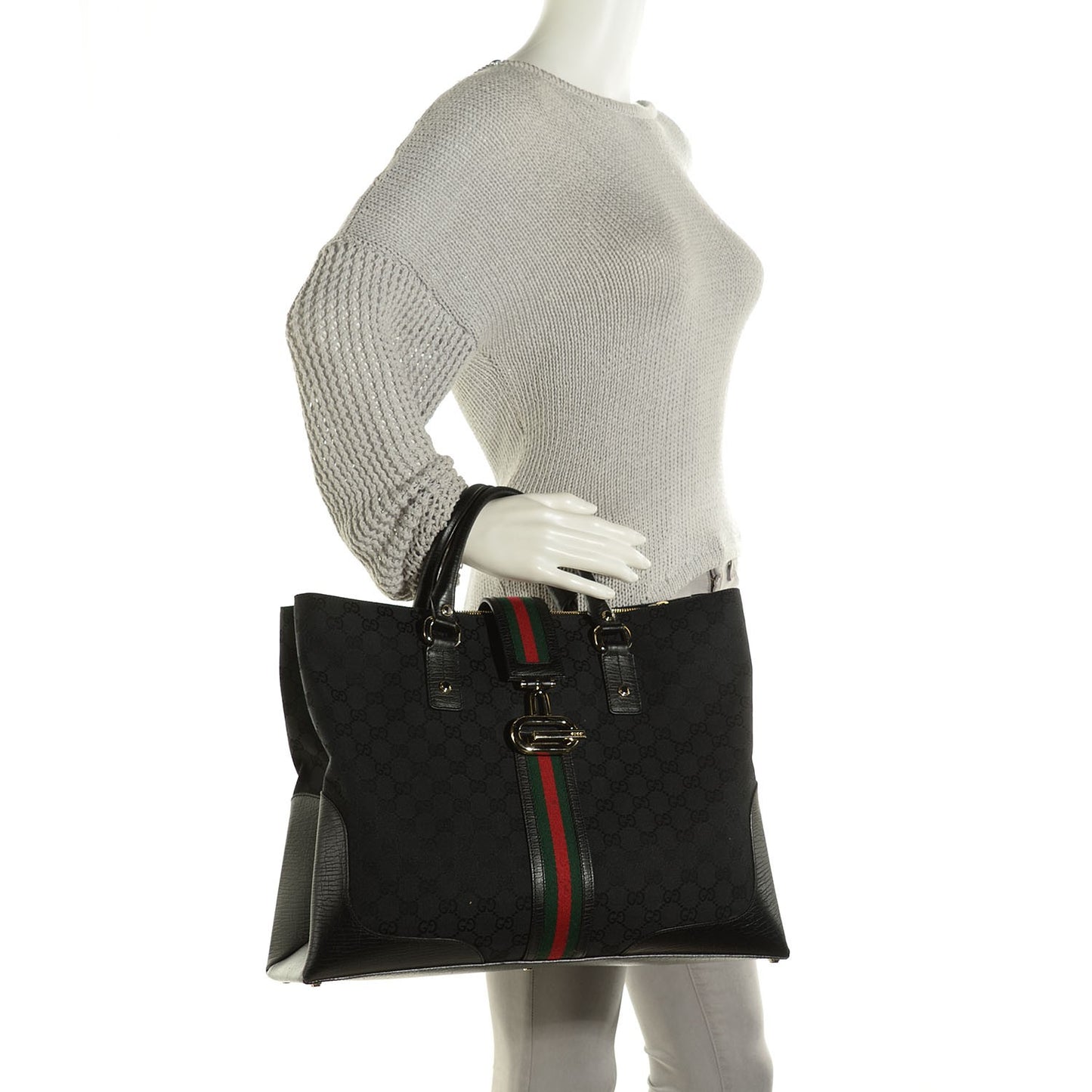 Monogram Web Large Junco Tote Black