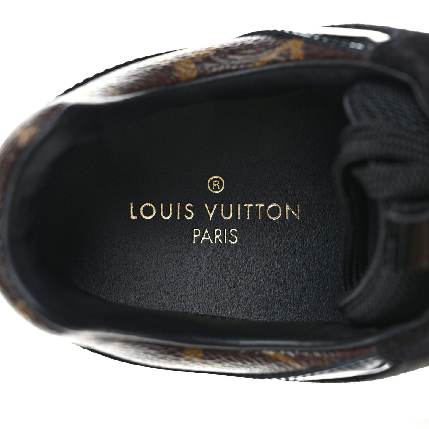 Suede Monogram Run Away Sneakers 37 Black