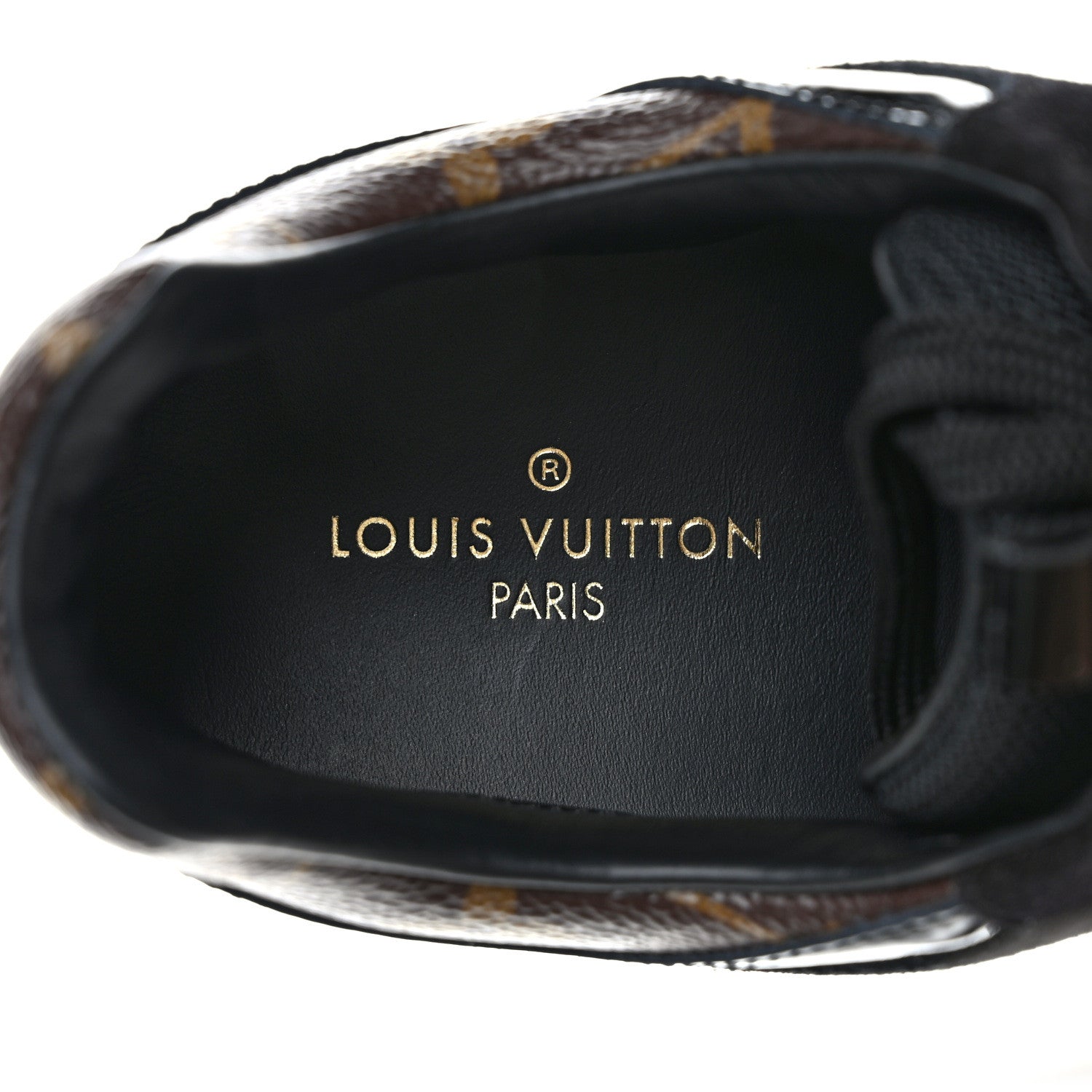 Louis Vuitton Suede Monogram Run Away Sneakers 37 Black 7 of 9