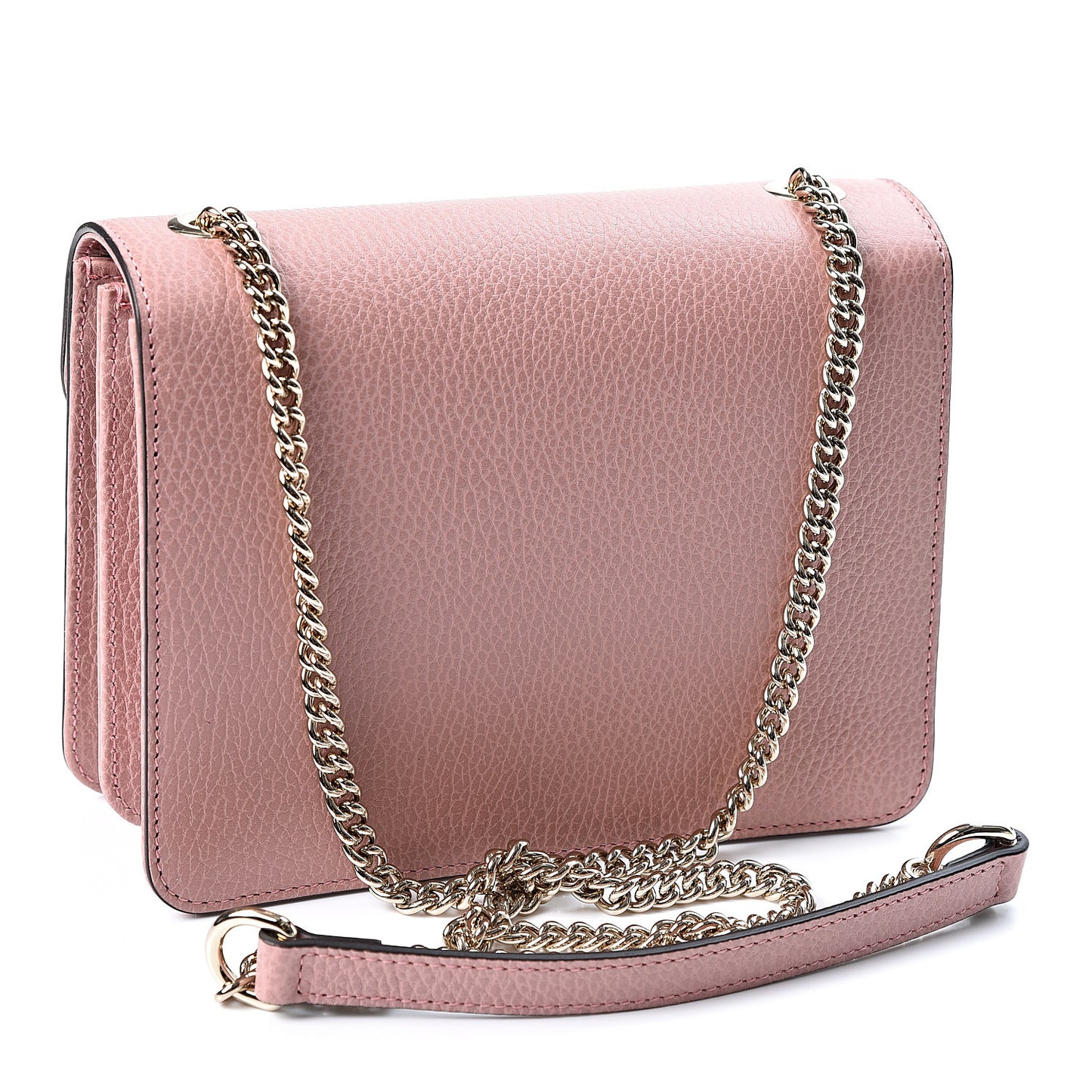 Dollar Calfskin Small Interlocking G Shoulder Bag Soft Pink