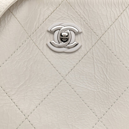 Chanel Aged Calfskin Stitched Shoulder Bag White 8 of 11