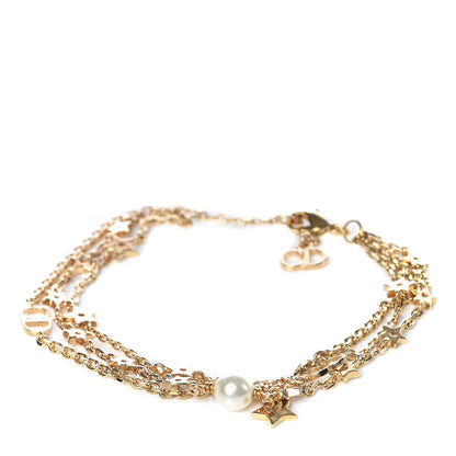 Christian Dior Metal Pearl Star CD Bracelet Gold 1 of 5