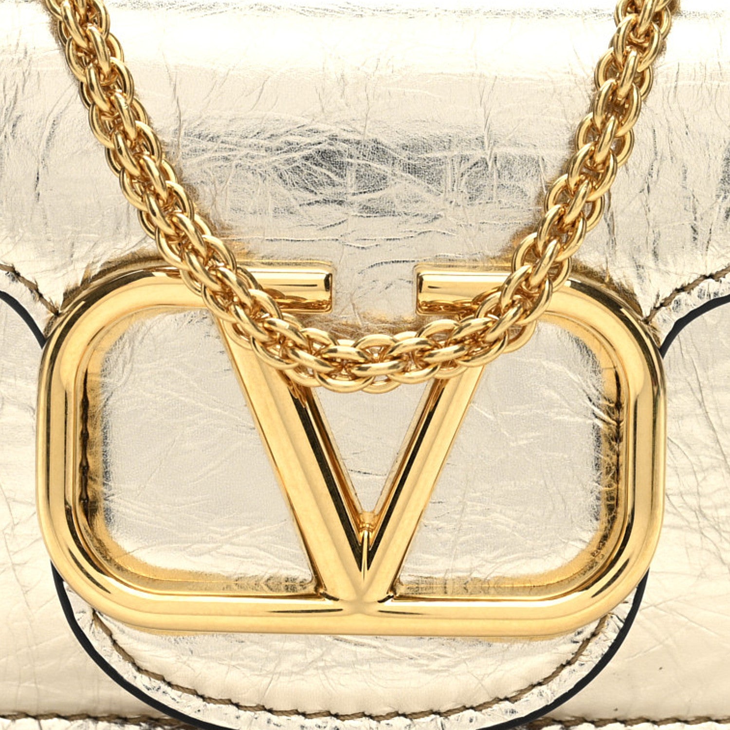 Valentino Garavani Metallic Calfskin Vlogo Micro Loco Shoulder Bag Platino 8 of 10