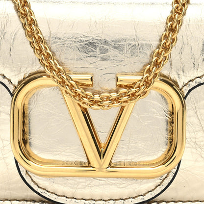 Valentino Garavani Metallic Calfskin Vlogo Micro Loco Shoulder Bag Platino 8 of 10