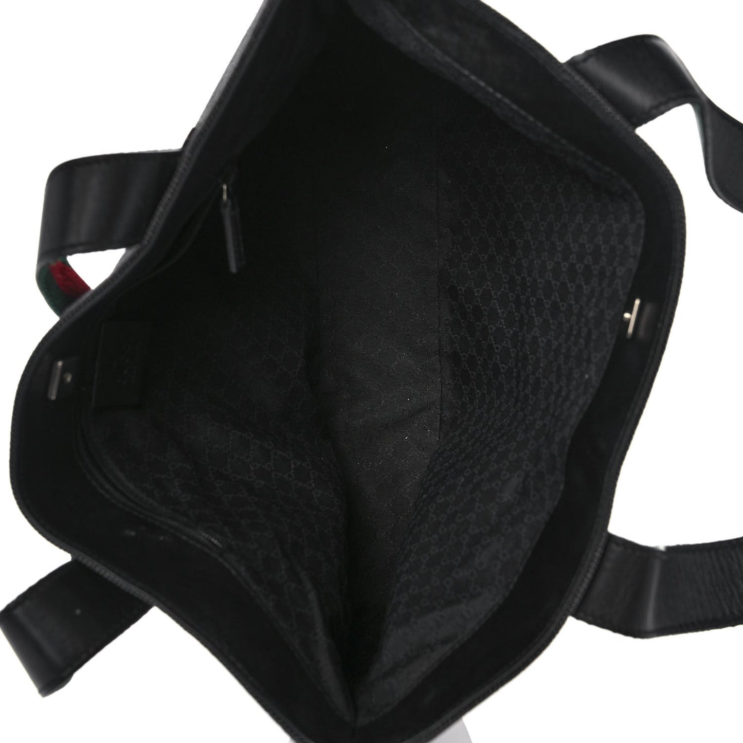 Denim Calfskin Web Tote Black