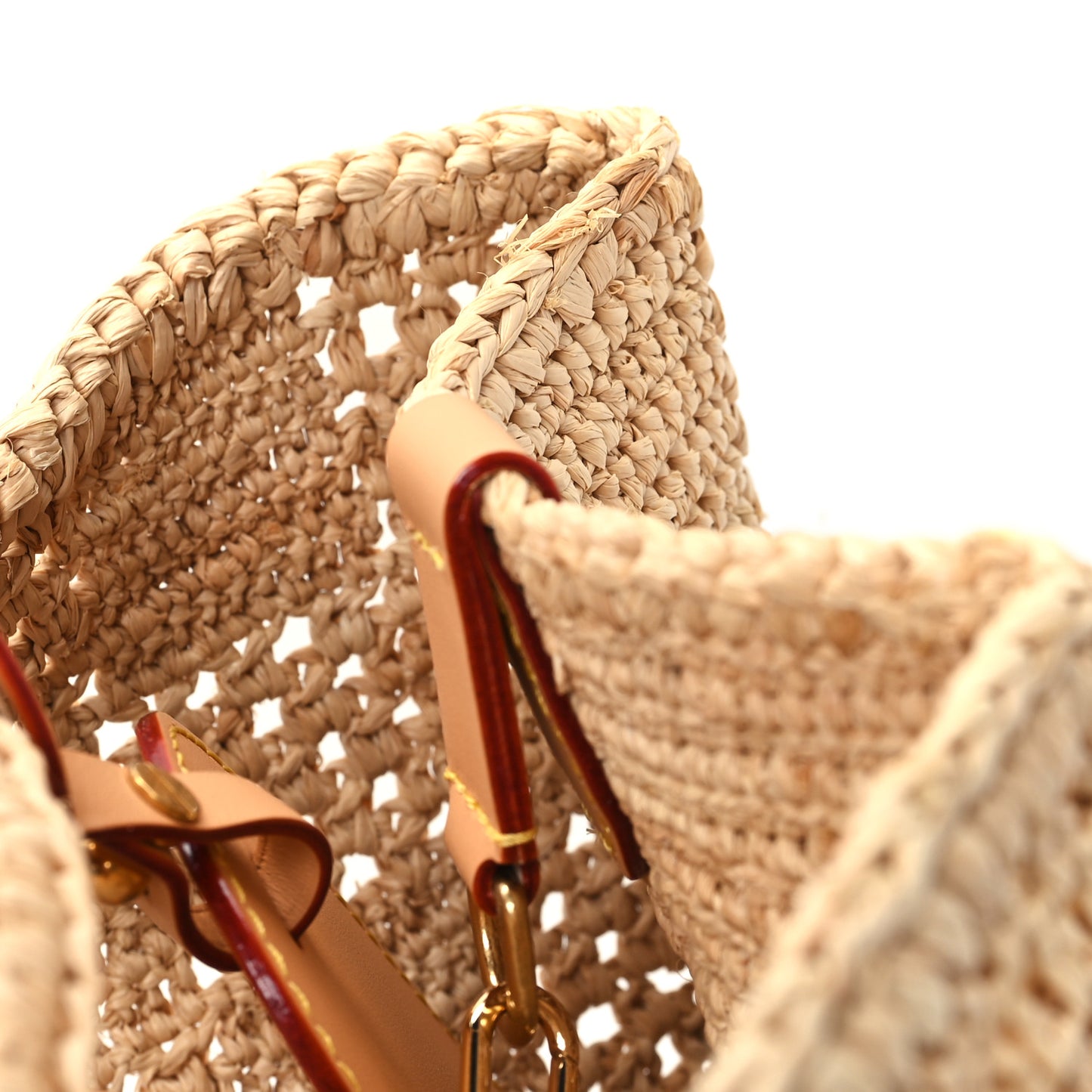 Damier Raffia Summer Shopper Tote MM Natural Beige