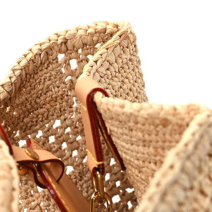 Louis Vuitton Damier Raffia Summer Shopper Tote MM Natural Beige 12 of 12