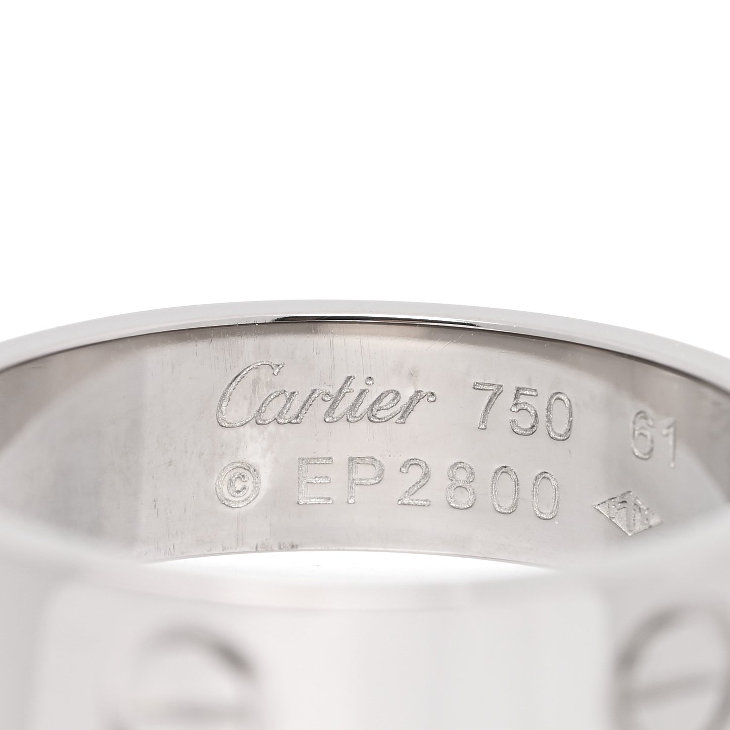 18K White Gold 5.5mm LOVE Ring 61 9.75