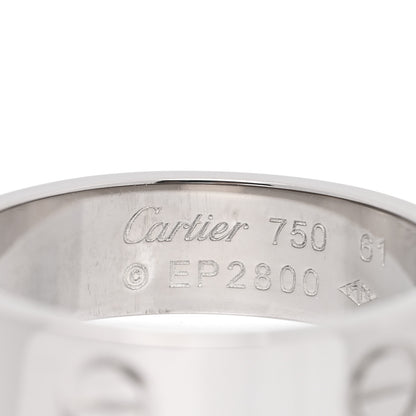Cartier 18K White Gold 5.5mm LOVE Ring 61 9.75 4 of 5