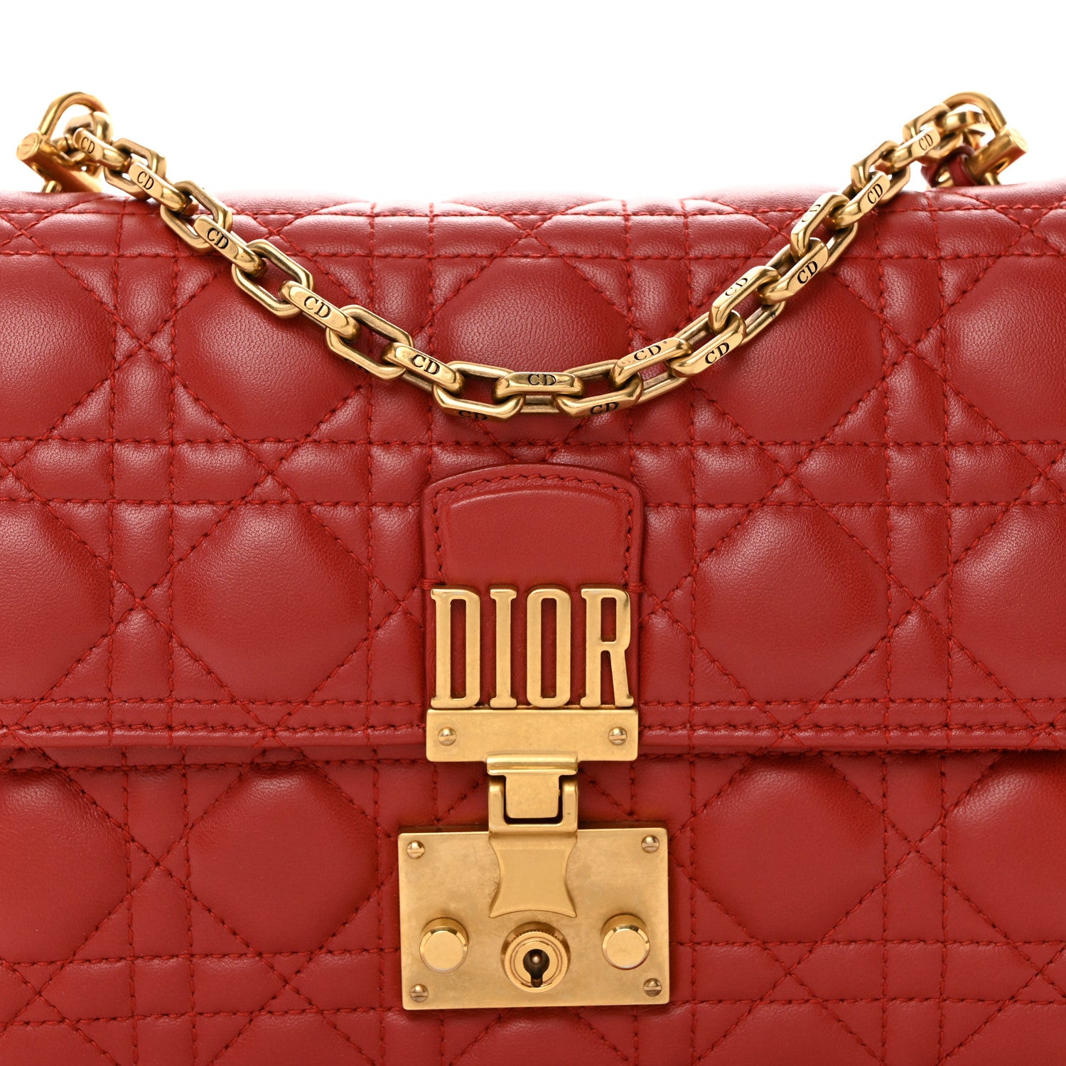 Christian Dior Lambskin Cannage Large Dioraddict Flap Red 8 of 10