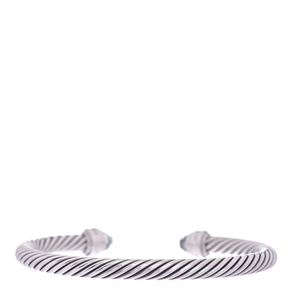 David Yurman Sterling Silver Diamond Prasiolite 5mm Cable Classics Bracelet 3 of 4