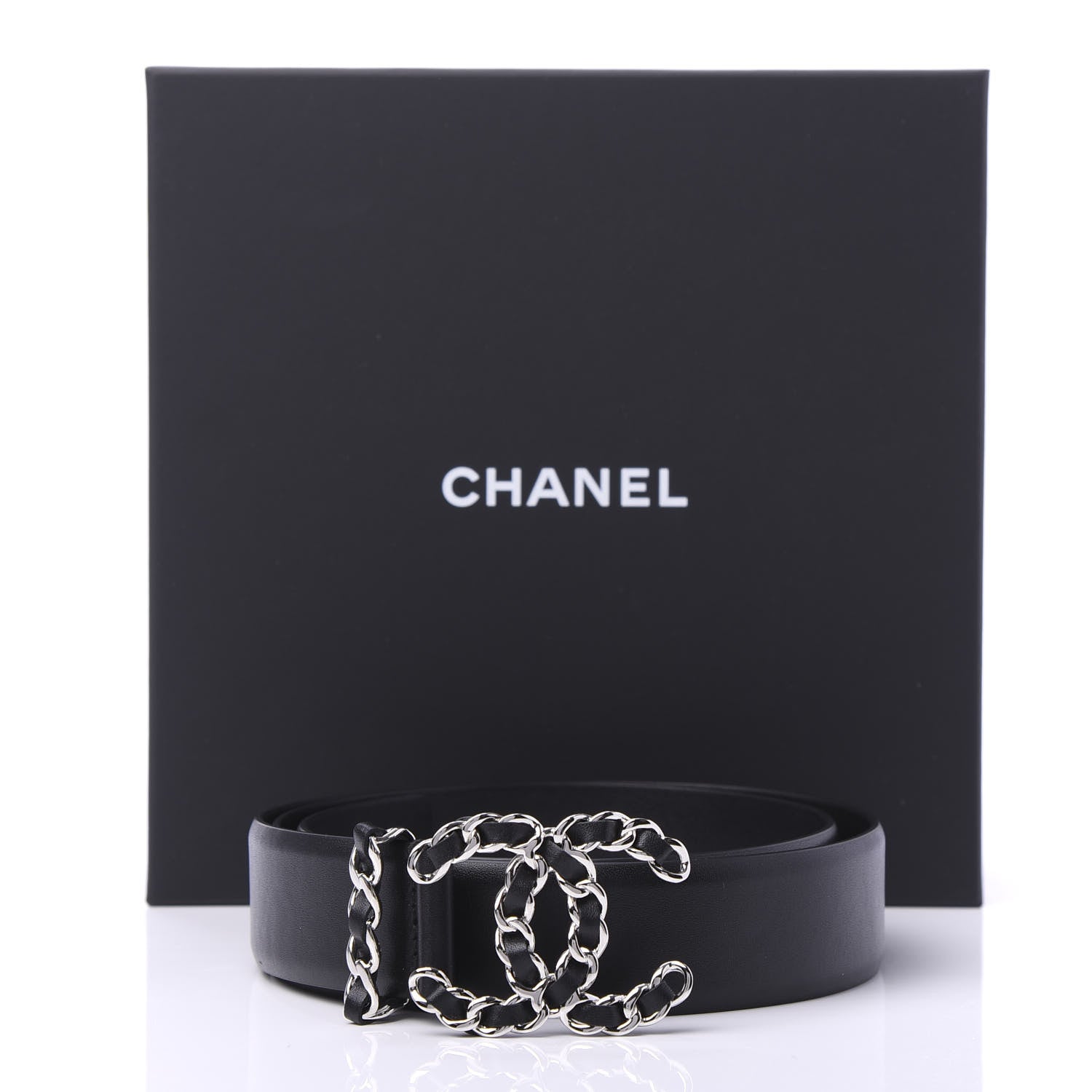 Chanel Calfskin CC Chain Belt 80 32 Black 6 of 6