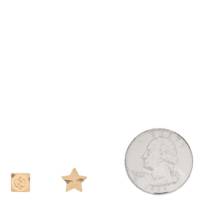 Gucci 18K Yellow Gold Icon Square Star Earrings 2 of 4